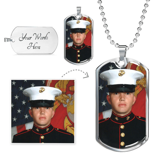 Luxury Military Dog Tag for Loved One | Custom Dog Tag for Him | Personalized Dog Tag with Photo